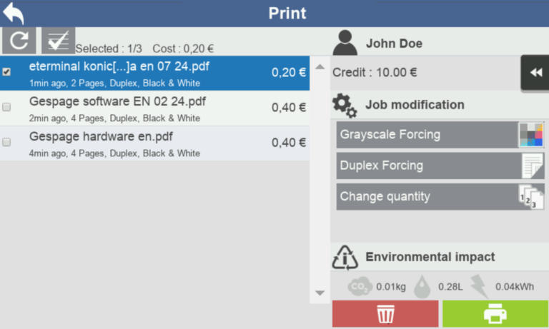 Konica Minolta Embedded Terminal 5 • Gespage